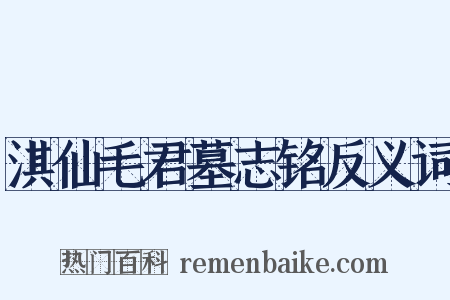 淇仙毛君墓志铭反义词是什么意思的图片